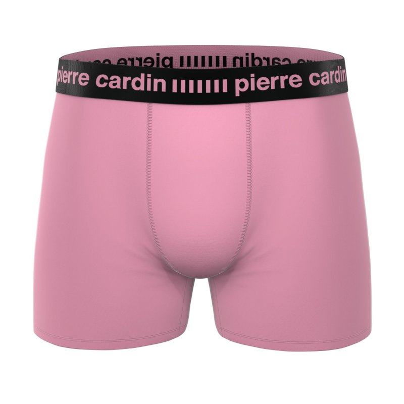 Lot de 4 Boxers homme Polyester Rose/Noir/Turquoise/Jaune/Bleu foncé Uni - Pierrecardin