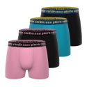 Lot de 4 Boxers homme Polyester Rose/Noir/Turquoise/Jaune/Bleu foncé Uni - Pierrecardin