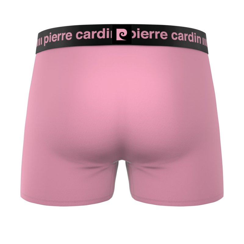 Lot de 4 Boxers homme Polyester Rose/Noir/Turquoise/Jaune/Bleu foncé Uni - Pierrecardin
