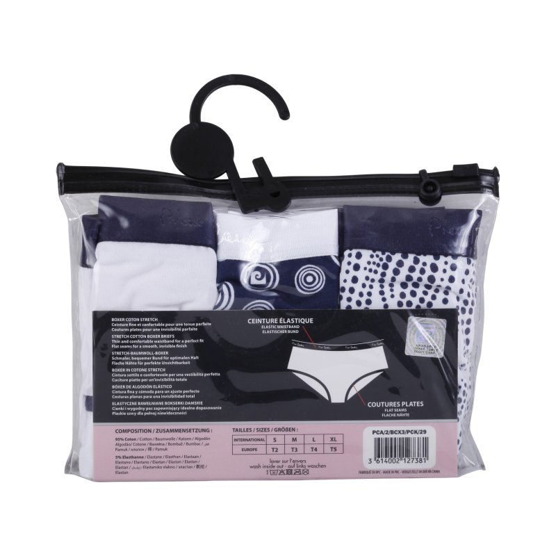 Lot de 3 Culottes femme Coton Confort, Discrète (sous les vêtements), Flatlock, Respirant, Stretch Uni - Pierrecardin