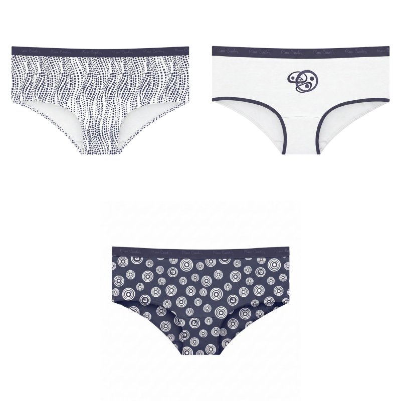 Lot de 3 Culottes femme Coton Confort, Discrète (sous les vêtements), Flatlock, Respirant, Stretch Uni - Pierrecardin