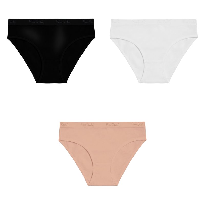 Lot de 3 Slips femme Coton Beige Uni - Pierrecardin