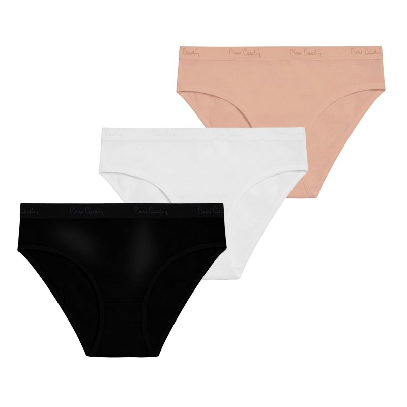 Lot de 3 Slips femme Coton Beige Uni - Pierrecardin