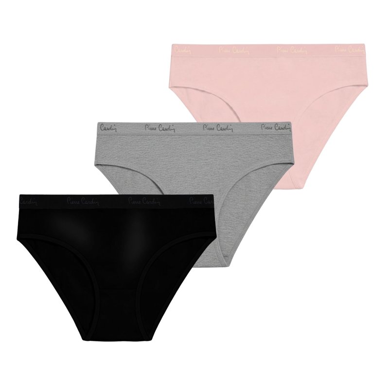 Lot de 3 Slips femme Coton Rose Uni - Pierrecardin