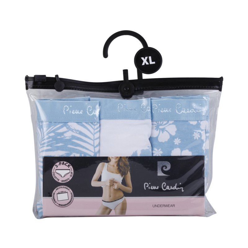 Lot de 3 Slips femme Coton Bleu Imprimé - Pierrecardin