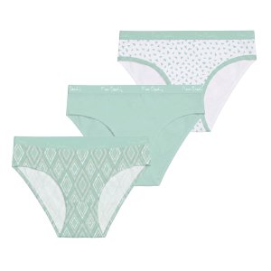 Lot de 3 Slips femme Coton Vert Uni - Pierrecardin