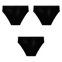 Lot de 3 Slips femme Coton Noir Uni - Pierrecardin