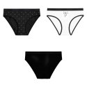 Lot de 3 Slips femme Coton Noir Uni - Pierrecardin