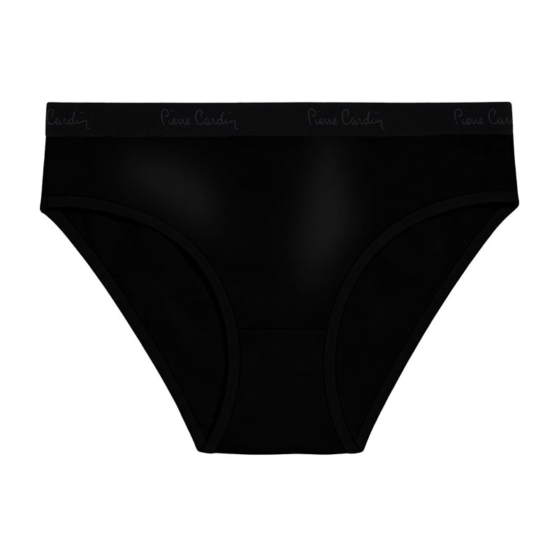 Lot de 3 Slips femme Coton Noir Uni - Pierrecardin