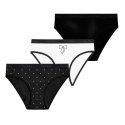 Lot de 3 Slips femme Coton Noir Uni - Pierrecardin