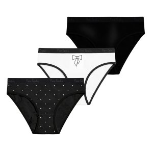 Lot de 3 Slips femme Coton Noir Uni - Pierrecardin