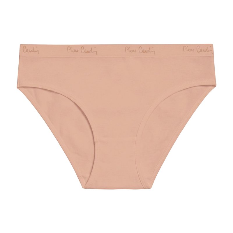 Lot de 5 Slips femme Coton Beige Uni - Pierrecardin