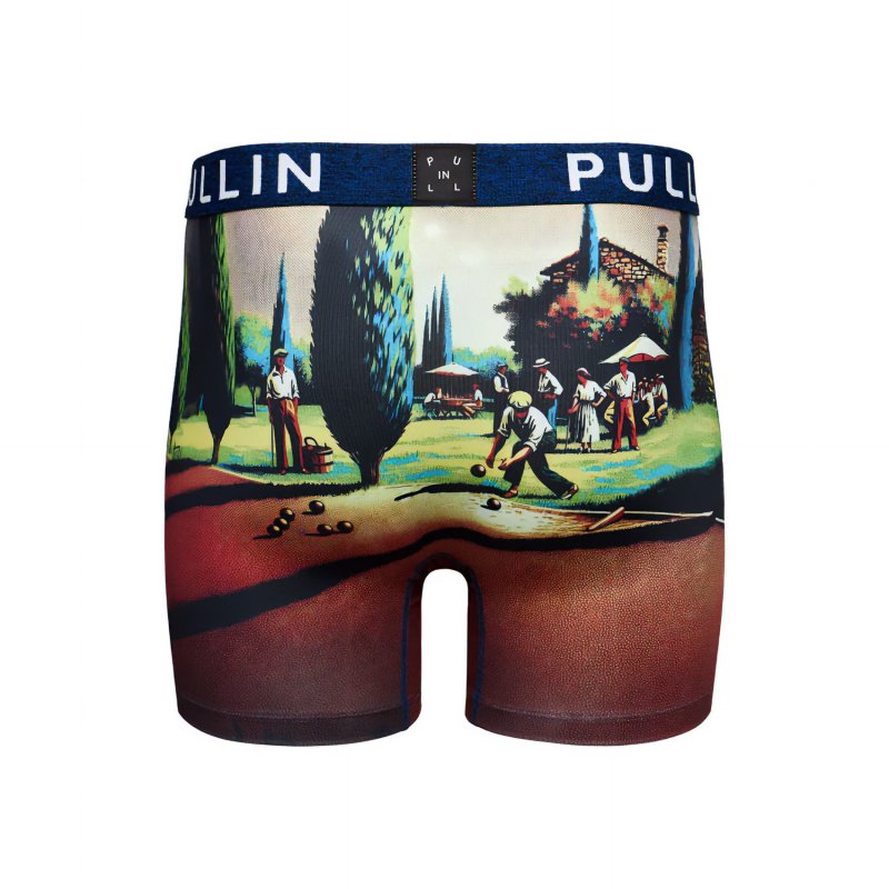 Boxer homme Polyester Vert/Marron/Bleu Imprimé - Pull In