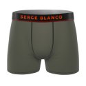 Lot de 3 Boxers homme Polyamide Kaki/Orange/Gris clair/Jaune/Noir/Blanc Uni - Serge Blanco
