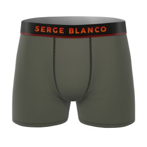 Lot de 3 Boxers homme Polyamide Kaki/Orange/Gris clair/Jaune/Noir/Blanc Uni - Serge Blanco