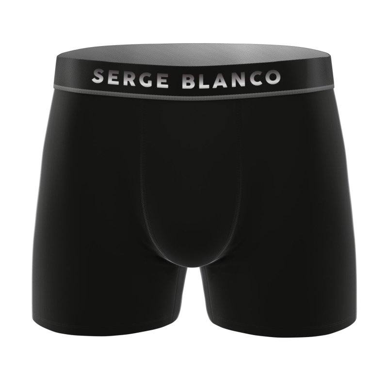Lot de 3 Boxers homme Polyamide Kaki/Orange/Gris clair/Jaune/Noir/Blanc Uni - Serge Blanco
