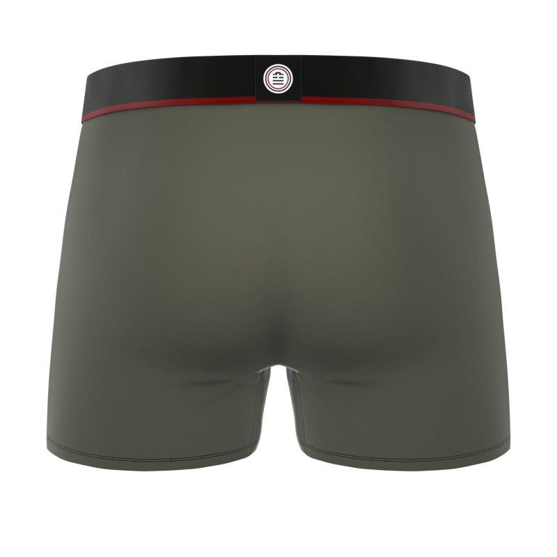 Lot de 3 Boxers homme Polyamide Kaki/Orange/Gris clair/Jaune/Noir/Blanc Uni - Serge Blanco
