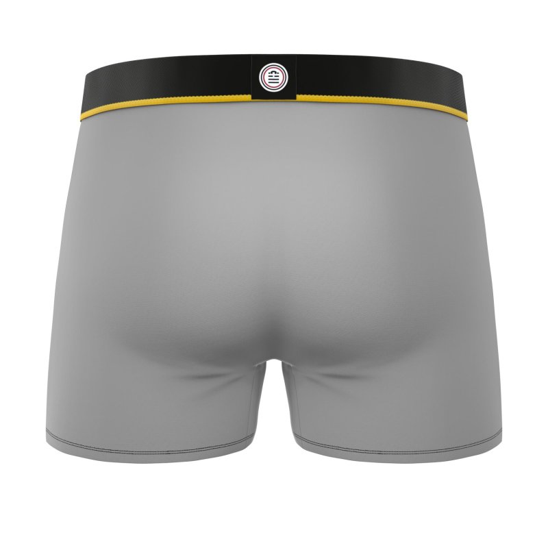 Lot de 3 Boxers homme Polyamide Kaki/Orange/Gris clair/Jaune/Noir/Blanc Uni - Serge Blanco
