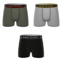 Lot de 3 Boxers homme Polyamide Kaki/Orange/Gris clair/Jaune/Noir/Blanc Uni - Serge Blanco