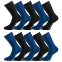 Lot de 10 Paires de Chaussettes homme Ville Casual, Mode Noir/Bleu foncé Uni - Serge Blanco