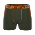 Lot de 3 Boxers homme Polyamide Kaki/Orange/Noir/Beu foncé/Jaune/Gris Uni - Umbro