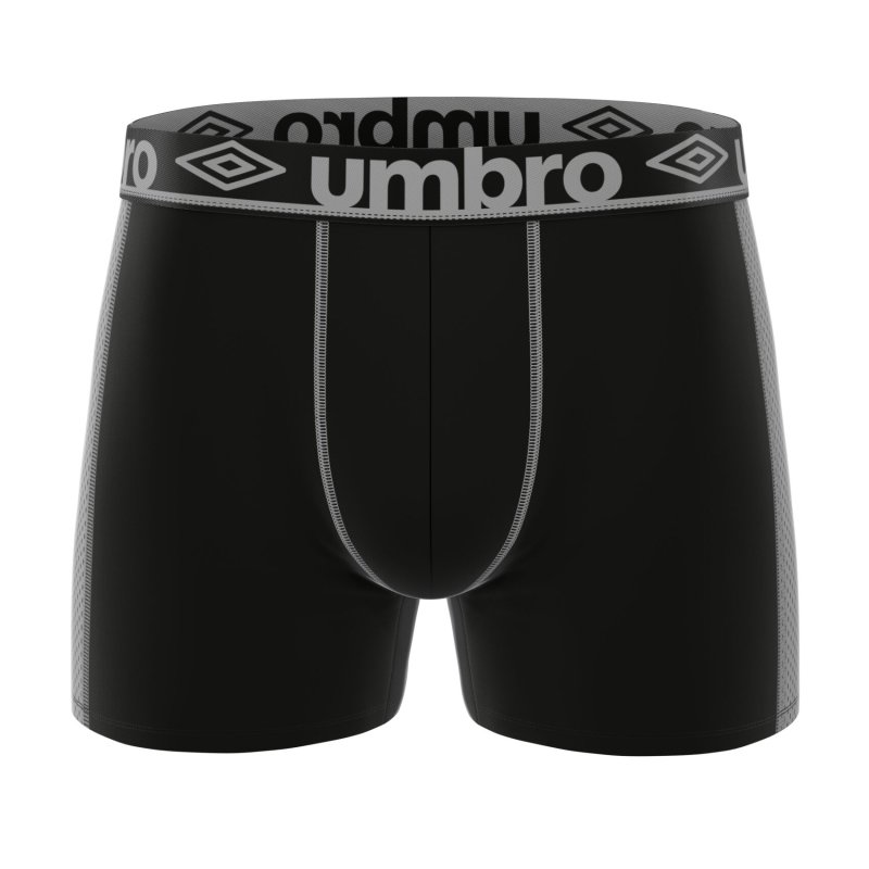 Lot de 3 Boxers homme Polyamide Kaki/Orange/Noir/Beu foncé/Jaune/Gris Uni - Umbro