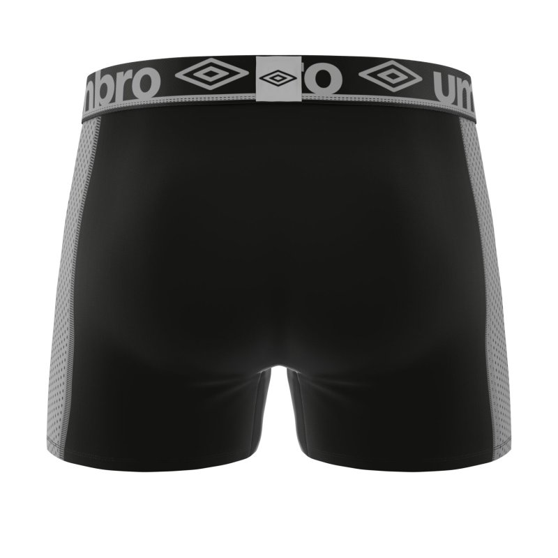 Lot de 3 Boxers homme Polyamide Kaki/Orange/Noir/Beu foncé/Jaune/Gris Uni - Umbro