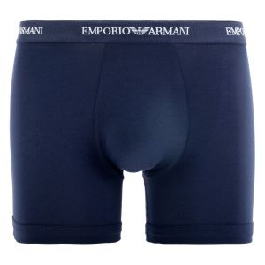 Lot de 3 Boxers homme Coton Blanc/Bleu Marine/Noir/Gris Uni - Emporio Armani