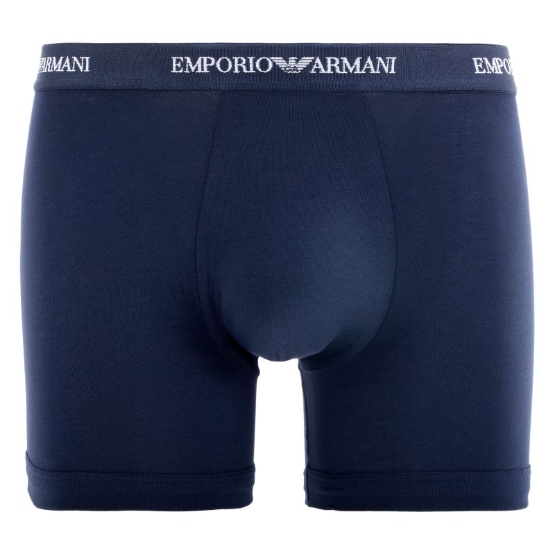 Lot de 3 Boxers homme Coton Blanc/Bleu Marine/Noir/Gris Uni - Emporio Armani