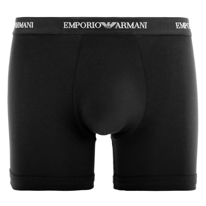 Lot de 3 Boxers homme Coton Blanc/Bleu Marine/Noir/Gris Uni - Emporio Armani
