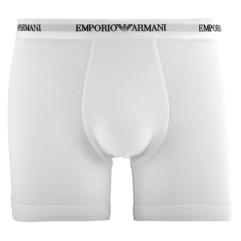 Lot de 3 Boxers homme Coton Blanc/Bleu Marine/Noir/Gris Uni - Emporio Armani