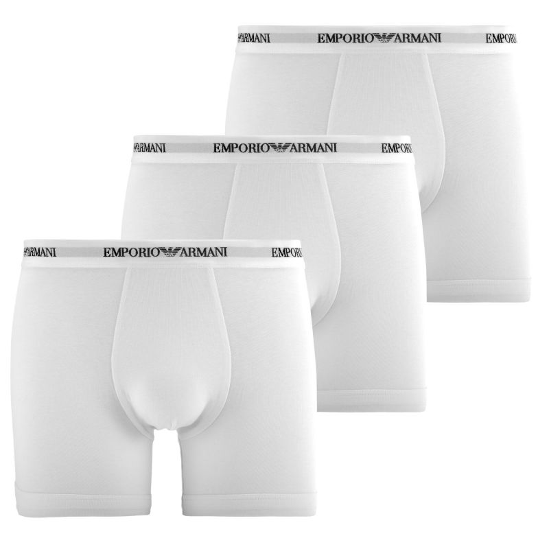 Lot de 3 Boxers homme Coton Blanc Uni - Emporio Armani