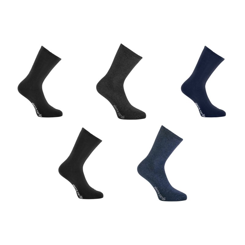 Lot de 5 Paires de Chaussettes homme Noir/Bleu Marine/Gris - Pierrecardin