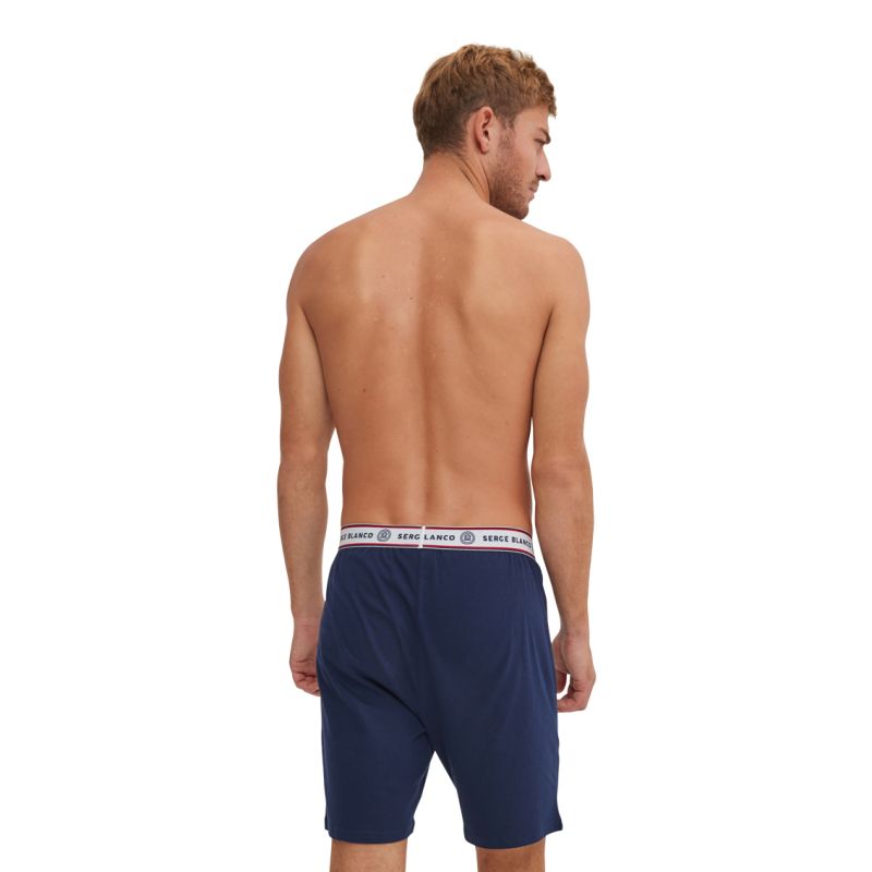 Pyjama Bleu homme coupe Regular Col rond Uni - Serge Blanco