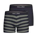 Lot de 2 Boxers homme Coton Noir/Kaki - Eden Park