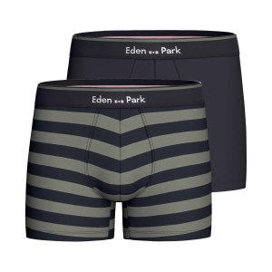Lot de 2 Boxers homme Coton Noir/Kaki - Eden Park