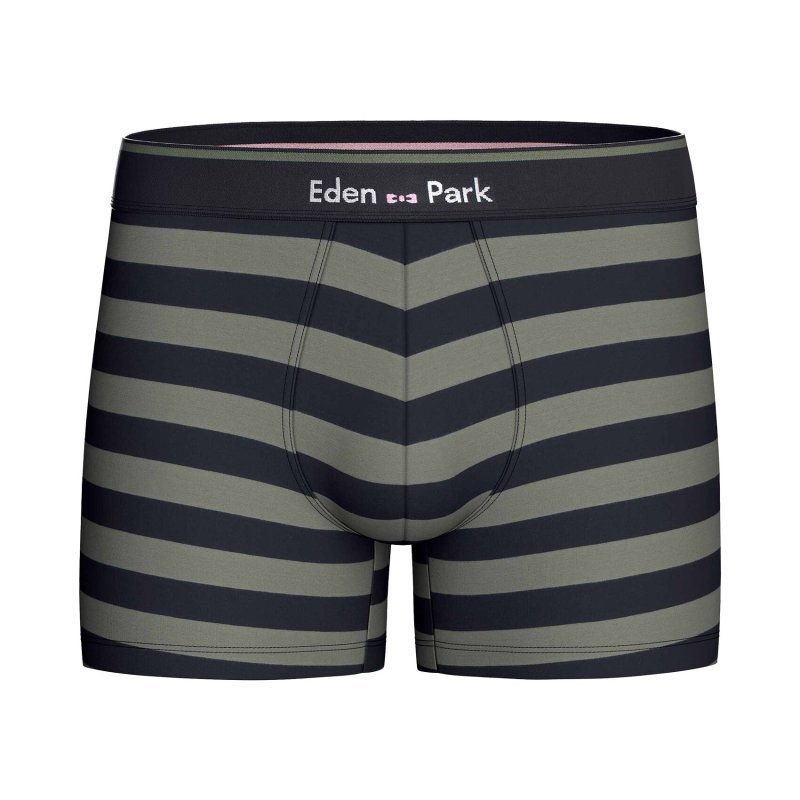 Lot de 2 Boxers homme Coton Noir/Kaki - Eden Park