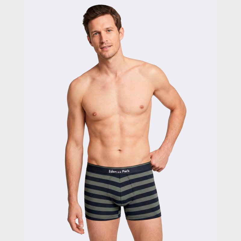 Lot de 2 Boxers homme Coton Noir/Kaki - Eden Park