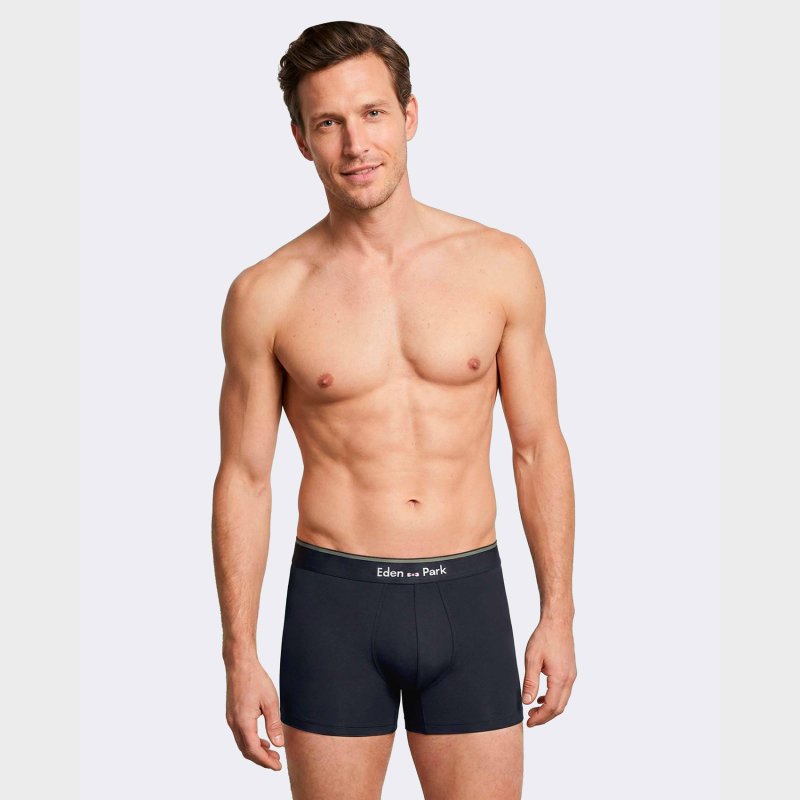 Lot de 2 Boxers homme Coton Noir/Kaki - Eden Park