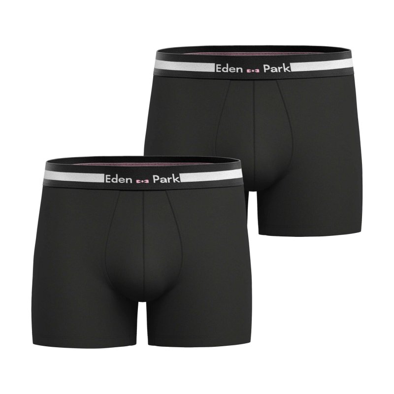 Lot de 2 Boxers homme Coton Noir/Blanc/Rose - Eden Park