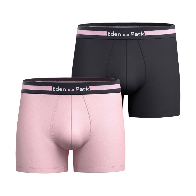 Lot de 2 Boxers homme Coton Noir/Rose - Eden Park
