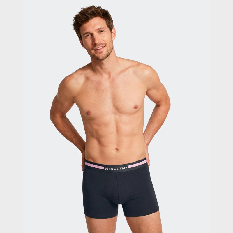 Lot de 2 Boxers homme Coton Noir/Rose - Eden Park