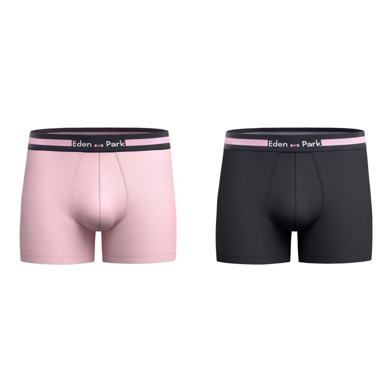 Lot de 2 Boxers homme Coton Noir/Rose - Eden Park
