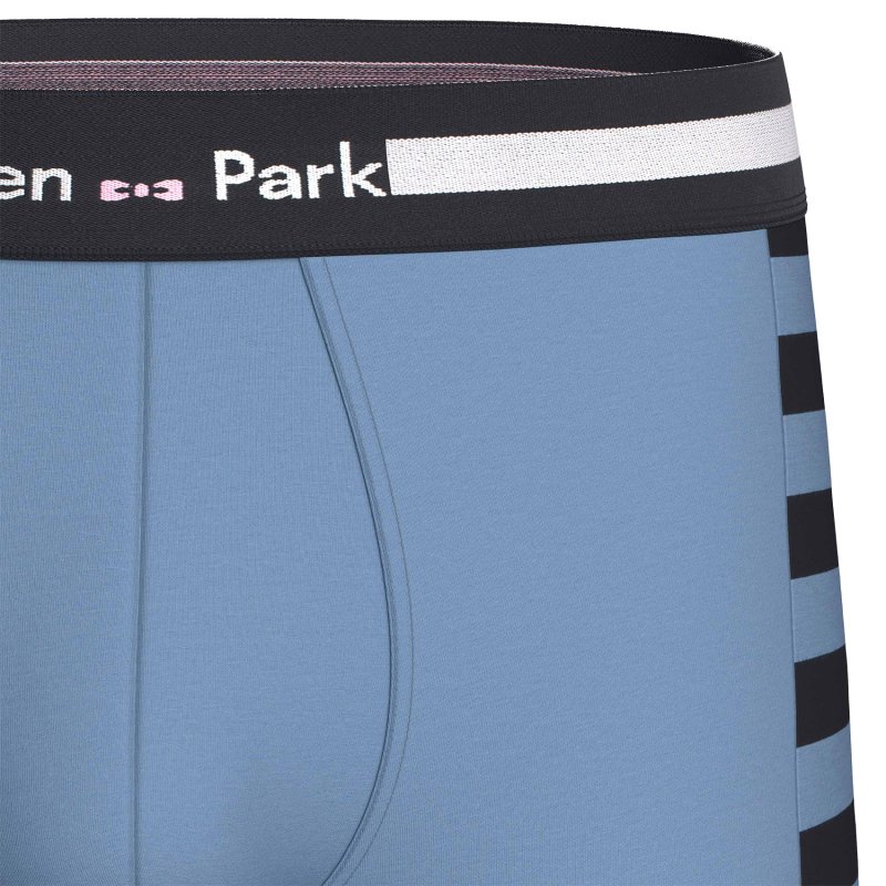 Lot de 2 Boxers homme Coton Bleu/Noir/Blanc/Rose - Eden Park