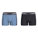 Lot de 2 Boxers homme Coton Bleu/Noir/Blanc/Rose - Eden Park