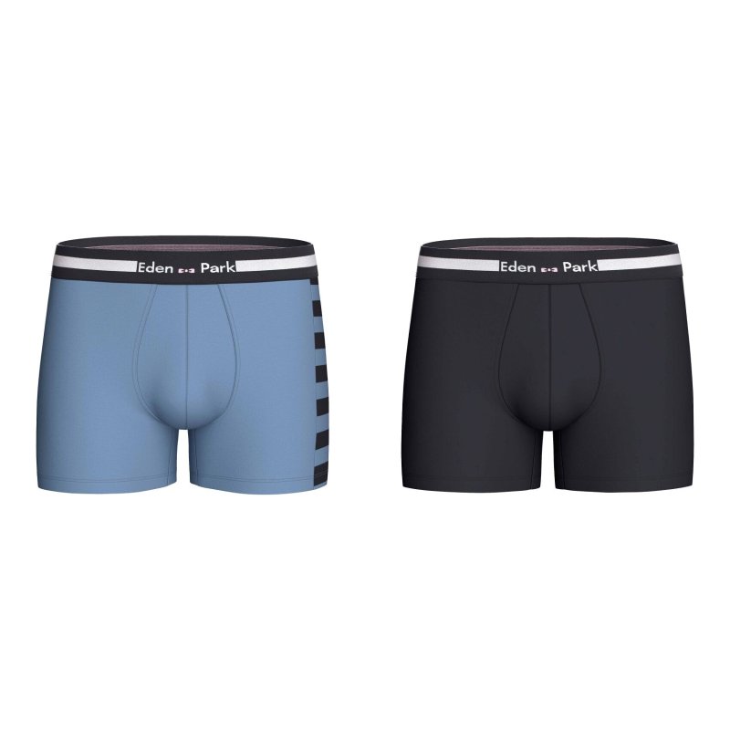 Lot de 2 Boxers homme Coton Bleu/Noir/Blanc/Rose - Eden Park