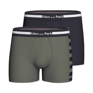Lot de 2 Boxers homme Coton Kaki/Noir - Eden Park