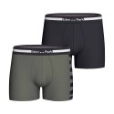 Lot de 2 Boxers homme Coton Kaki/Noir - Eden Park