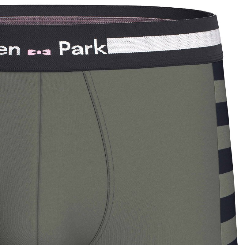 Lot de 2 Boxers homme Coton Kaki/Noir - Eden Park