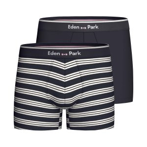 Lot de 2 Boxers homme Coton Bleu/Blanc - Eden Park